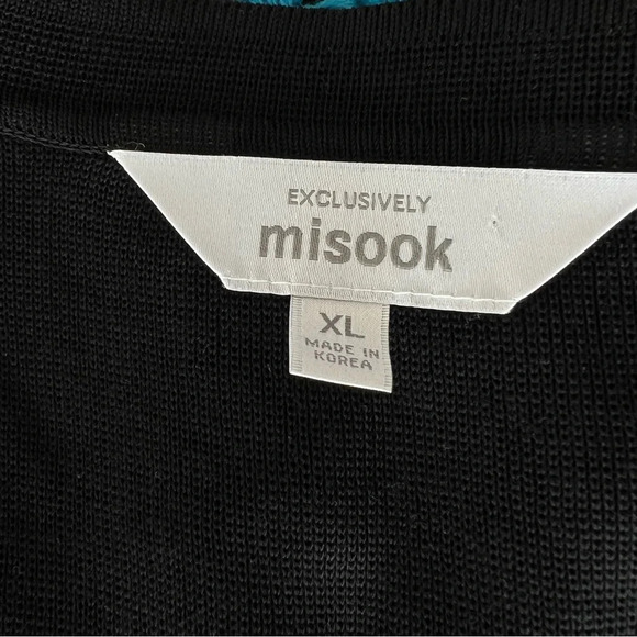 EXCLUSIVELY MISOOK Knit Cardigan Jacket Metallic Mosaic Zip Front Pockets XL - Picture 12 of 12